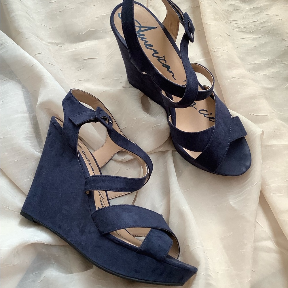 Navy Blue American Rag Cie Wedge Sandals